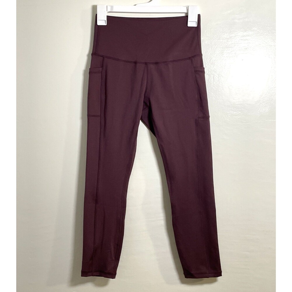 LegEnd Women's Burgundy Red Leggings W/ Pockets Small NWOT Activewear Fitness